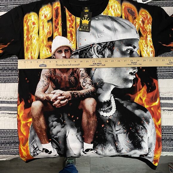 Justin Bieber All Over Print Shirt AOP SIZE Extra LARGE XL Modern Boot - Picture 7 of 9